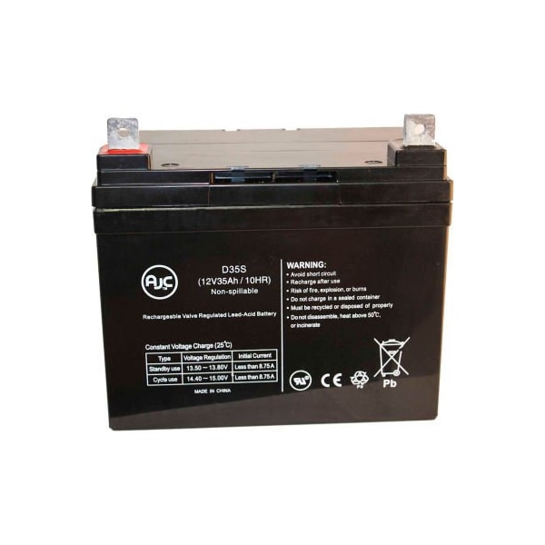 Battery Clerk AJC Fortress Scientific AGM1265T 12V 35Ah Wheelchair Battery FORTRESS-AGM1265T - main